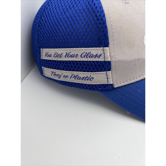 Vintage Snapple Hat Cap Blue Side Stripes Strap Back Soda Pop Trucker GR12 - Picture 4 of 8